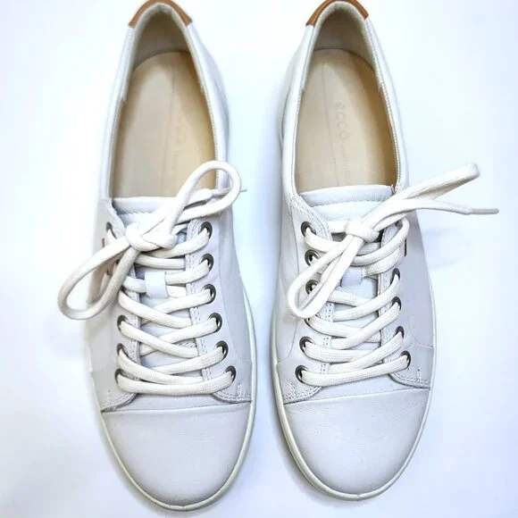 Ecco Soft 7 Sneakers Women's Size 8.5 Shoes White Leather EU39 - Picture 3 of 10